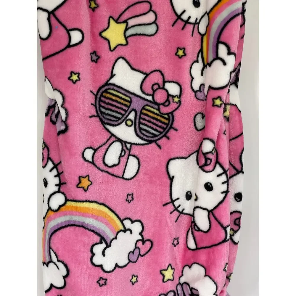 Hello Kitty Sanrio Silk Touch Throw Blanket 50 x 70 Starry Rainbows Pink NEW
